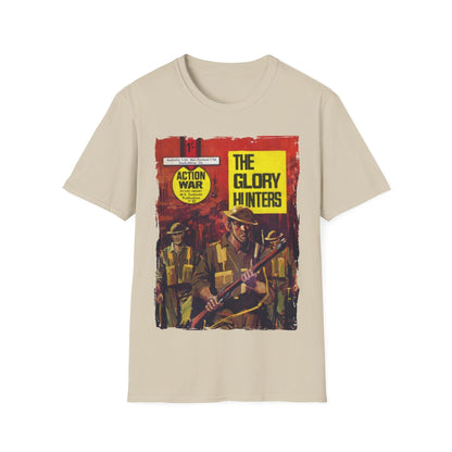 Close-up of the charcoal gray unisex softstyle T-shirt fabric displaying smooth texture and subtle stitching detail at the