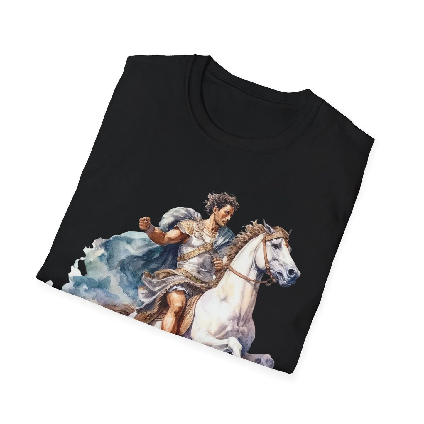 Close-up of the unisex softstyle T-shirt's fabric texture highlighting the relaxed fit and heather charcoal color from a