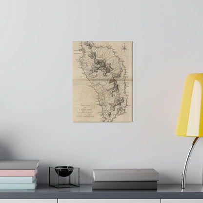 Close-up of the canvas fabric's textured weave and subtle stitching detail from a slight diagonal angle.