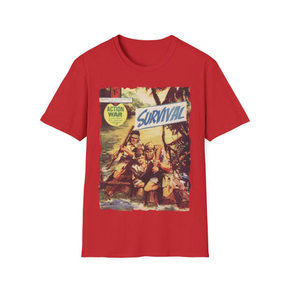 Close-up of the unisex softstyle T-shirt’s woven neck label featuring brand logo and care instructions on smooth cotton