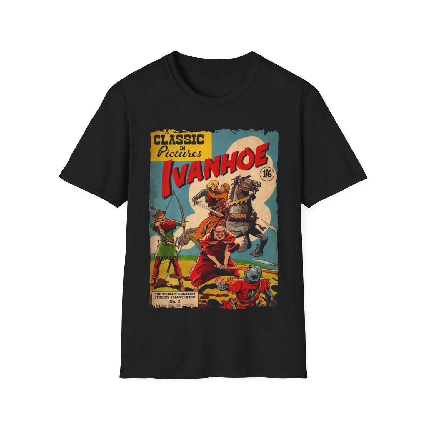 Ivanhoe 1949 unisex softstyle T-shirt, cotton fabric, regular fit, crew neck, short sleeves, printed design, Printify brand