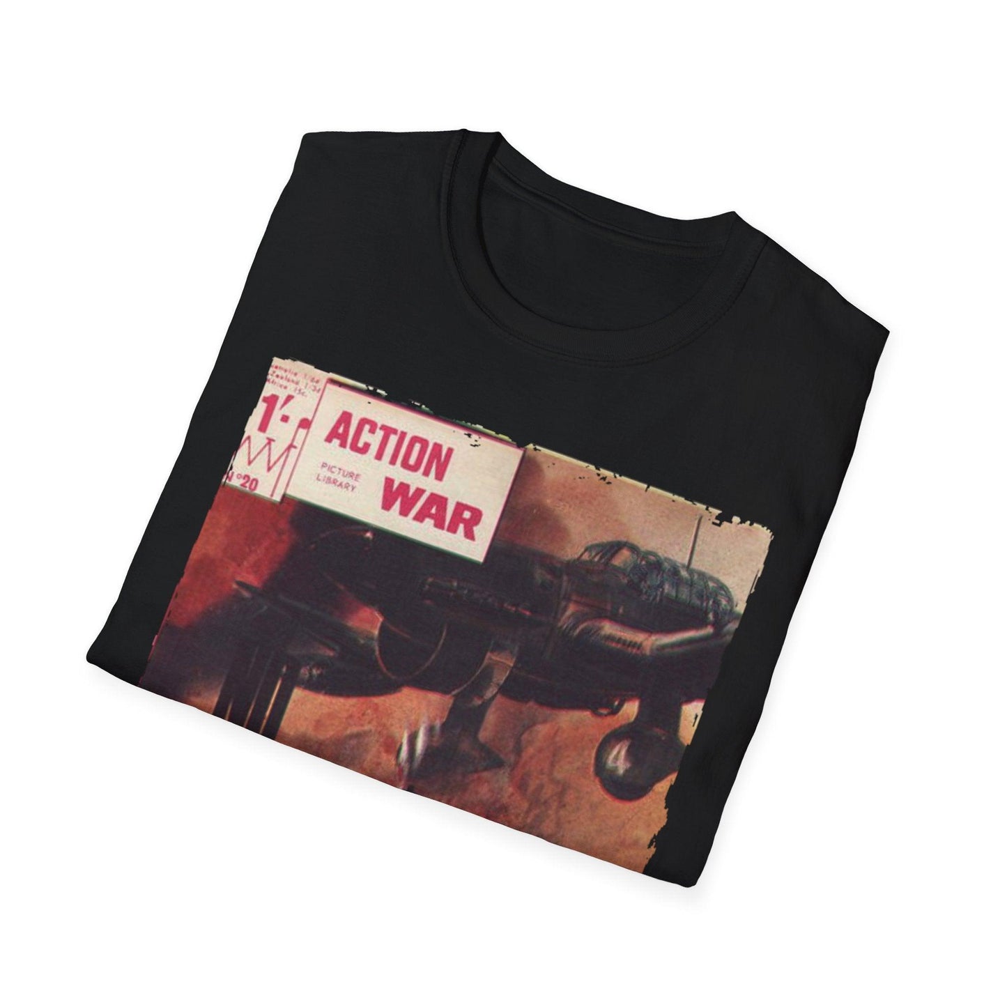 Close-up of the unisex softstyle T-shirt’s fabric texture highlighting the smooth, lightweight cotton blend and relaxed fit