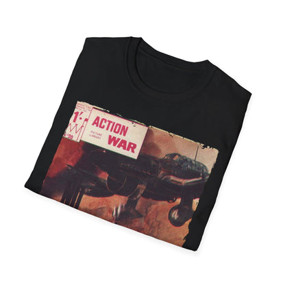 Close-up of the unisex softstyle T-shirt’s fabric texture highlighting the smooth, lightweight cotton blend and relaxed fit