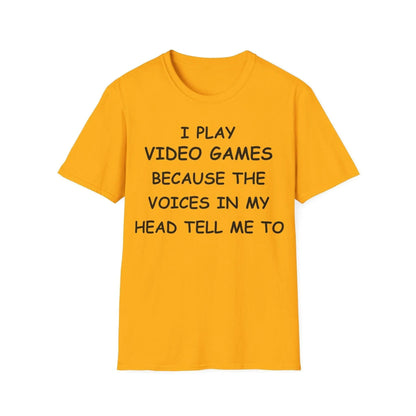Close-up of the Black I Play Video Games T-Shirt's softcotton fabric, showing smooth texture and relaxed fit at the collar