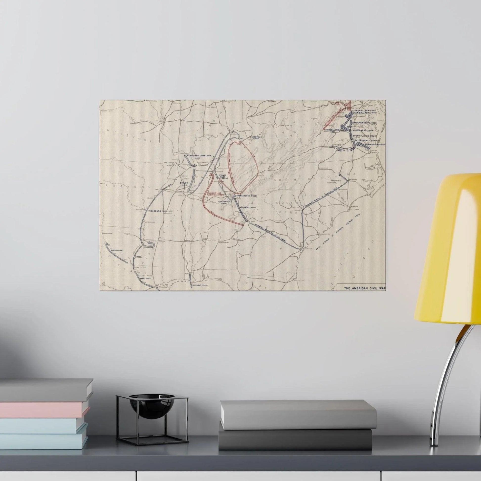 Close-up of vintage canvas texture and aged finish highlighting 1861-1865 Civil War era design details