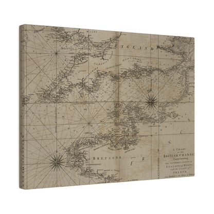 Close-up of the detailed navy blue and white coastal map edges on the canvas, highlighting intricate linework and textured