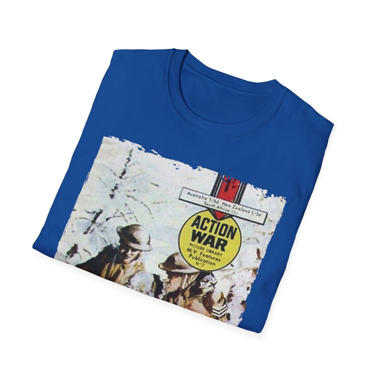 Close-up of the T-shirt’s front neckline featuring a reinforced ribbed crew neck and visible stitching on heather gray