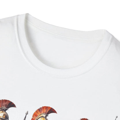 Close-up of the unisex heather gray fabric showing subtle texture and smooth crew neckline detail from the front angle.