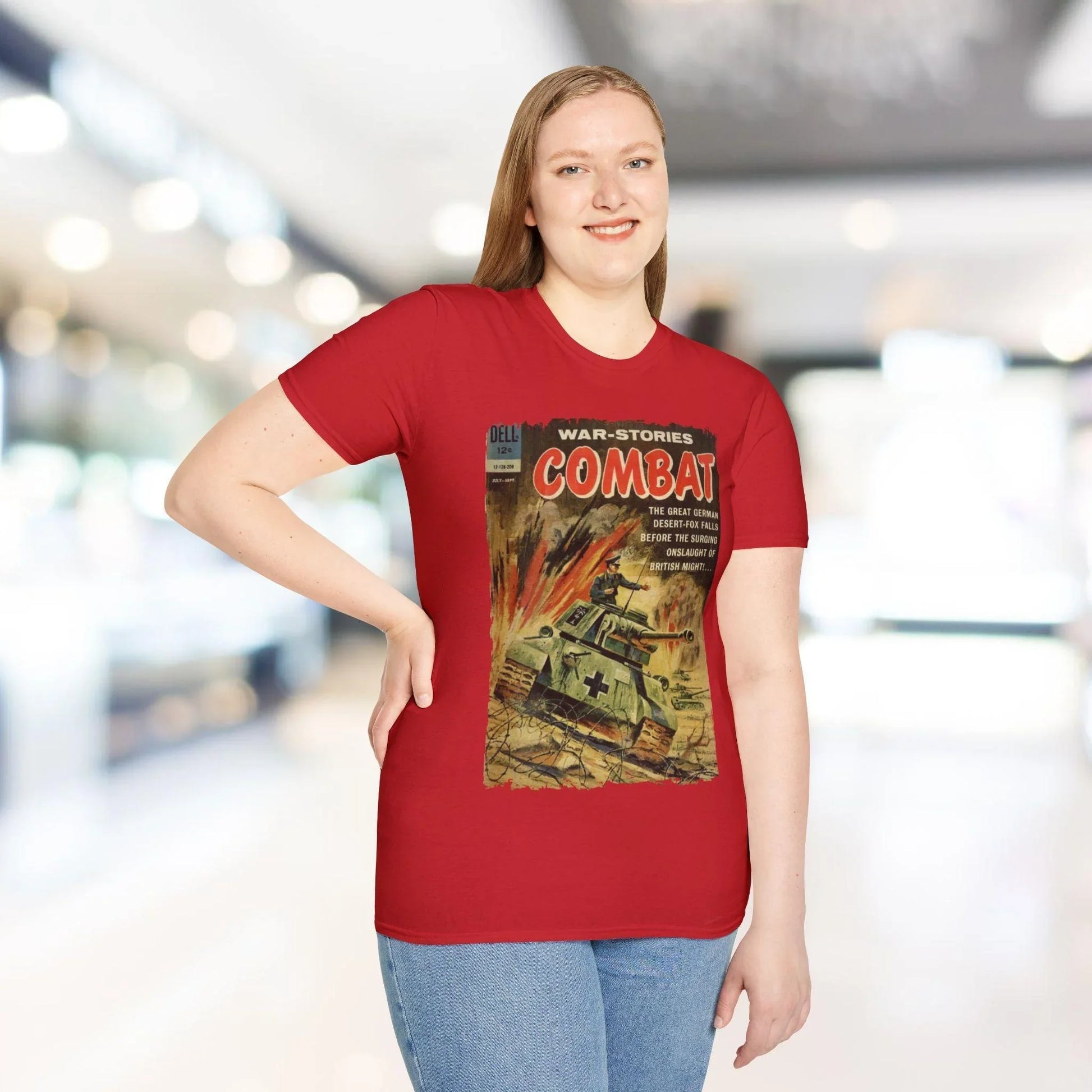 Close-up of the Combat Sept 1962 T-shirt’s soft cotton fabric showing subtle heather texture and relaxed fit neckline detail