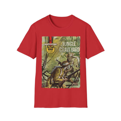 Close-up of the charcoal gray cotton blend fabric and short sleeve hem displaying smooth stitching detail