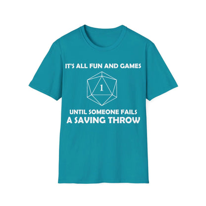 Close-up of white unisex softstyle fabric showcasing smooth texture and relaxed fit at the neckline from a front angle.