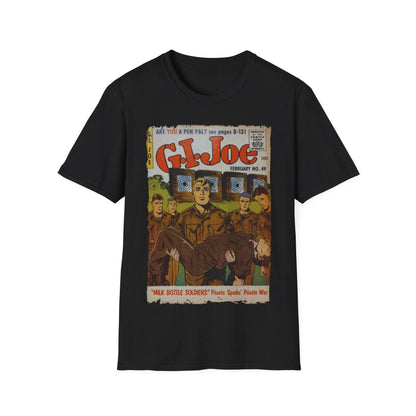 Printify G.I. Joe No.49 unisex regular fit cotton crew neck T-shirt in navy blue with printed graphic design