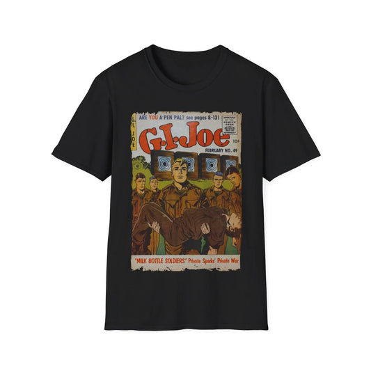 Printify G.I. Joe No.49 unisex regular fit cotton crew neck T-shirt in navy blue with printed graphic design
