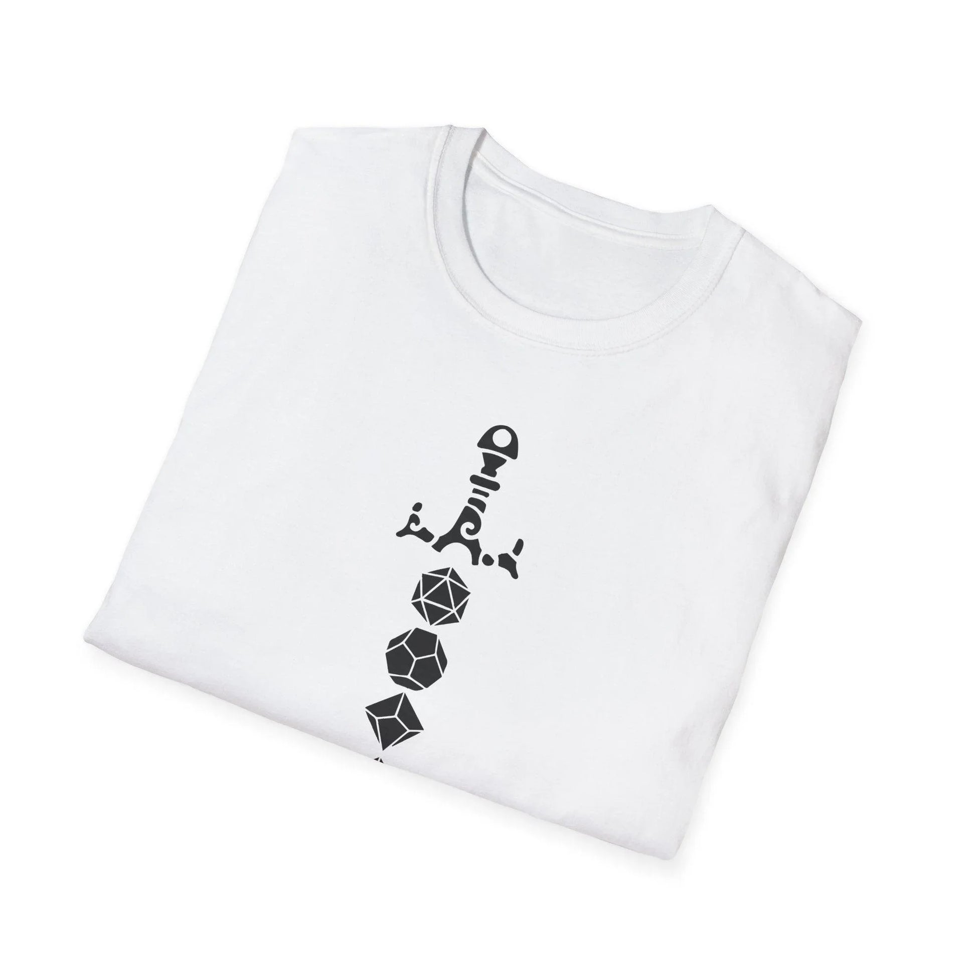 Close-up of the black fabric showing textured softstyle cotton, neckline stitching, and subtle branding tag on the sleeve