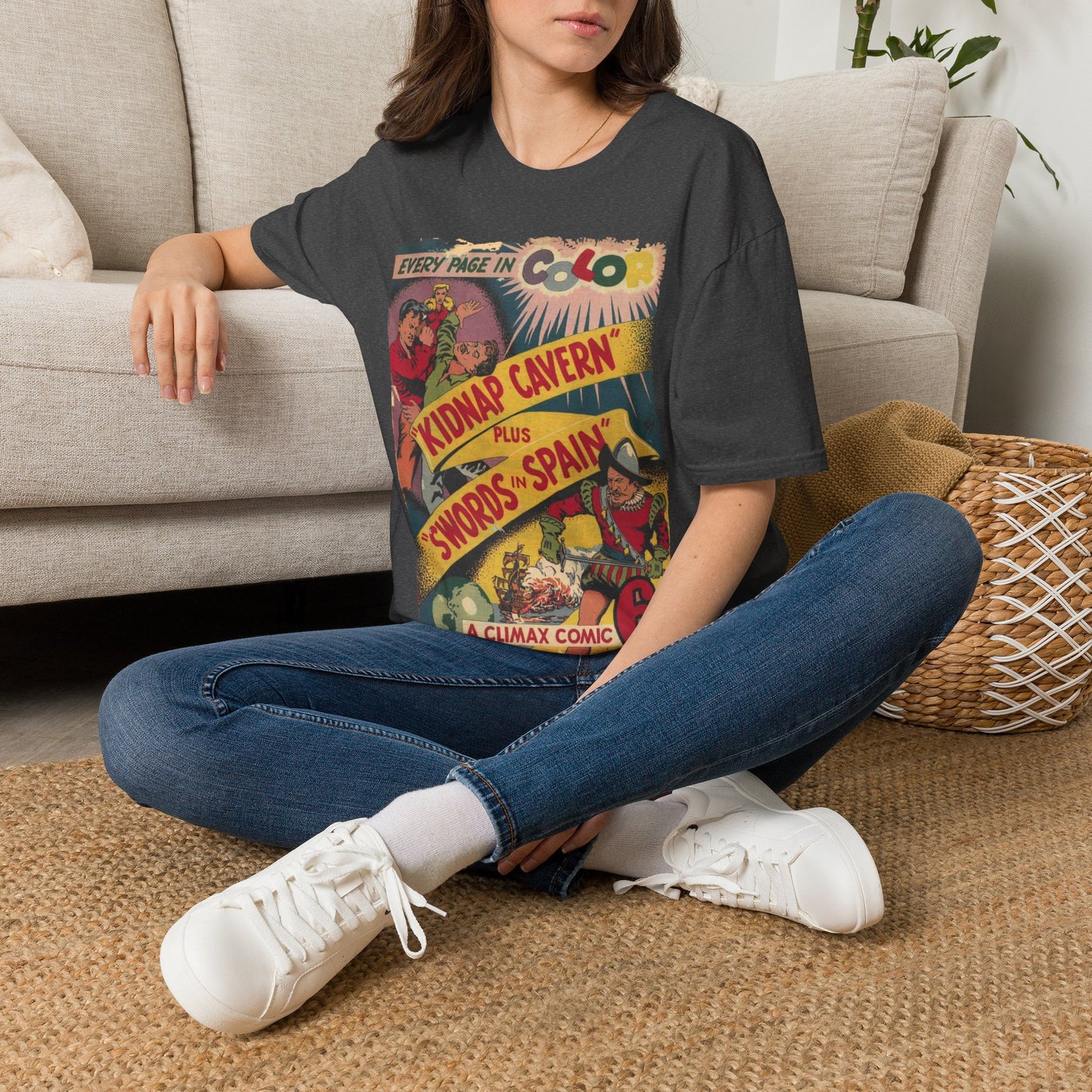 Close-up of the Climax Color No.1 unisex softstyle T-shirt fabric displaying smooth, lightweight cotton texture and subtle