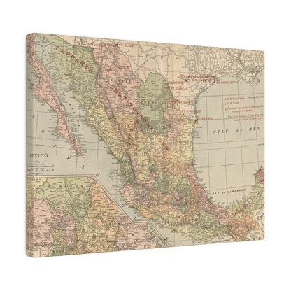 Close-up of textured canvas surface highlighting brushstroke details and vibrant color accents in the Mexican Revolution