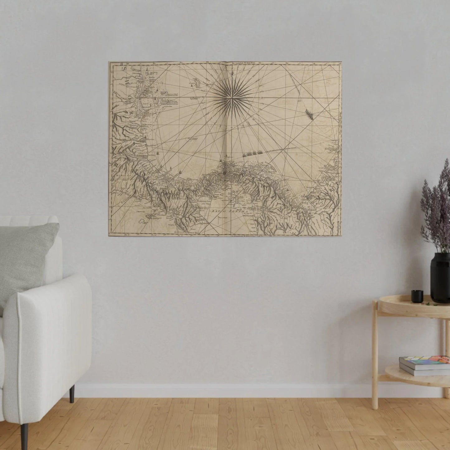 Close-up of the canvas texture highlighting detailed brushstrokes and vibrant color variations along the Panama coastline