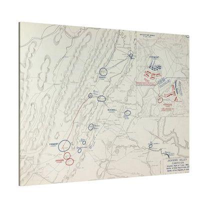 Close-up of textured canvas highlighting detailed brushstroke work from the Battle of Cross Keys scene, showing authentic