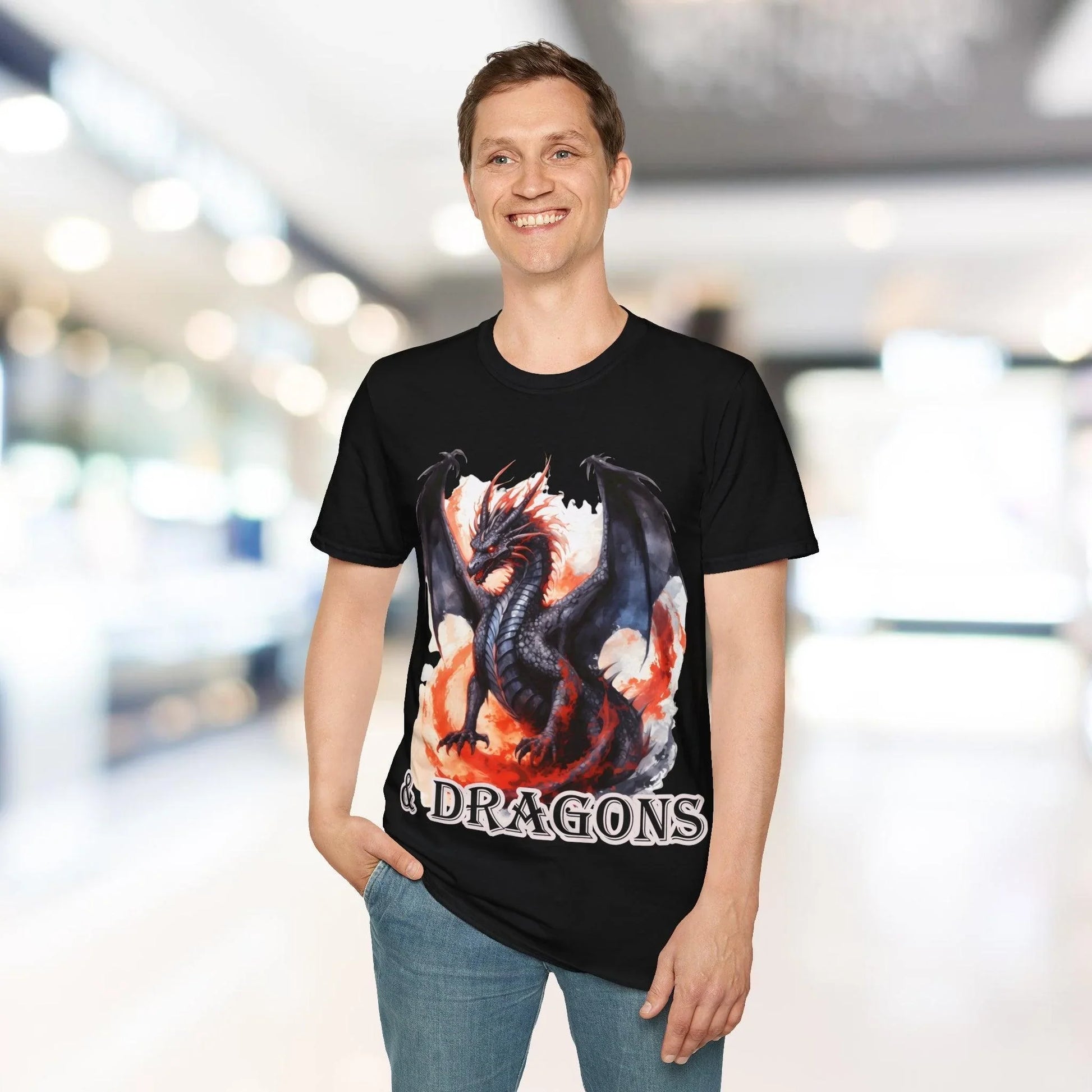 Close-up of the unisex relaxed fit T-shirt's fabric texture in navy, highlighting the soft cotton blend and subtle stitching