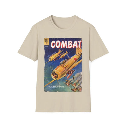 Close-up of the Combat Jan 1961 T-shirt neckline highlighting the smooth ribbed collar and subtle stitching details in