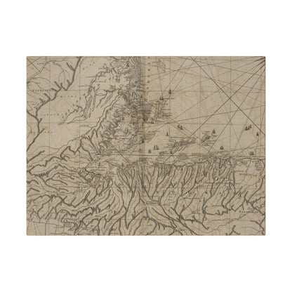 Close-up of the vibrant blue and teal fabric texture showcasing detailed brushstroke patterns and matte finish in the Bay of