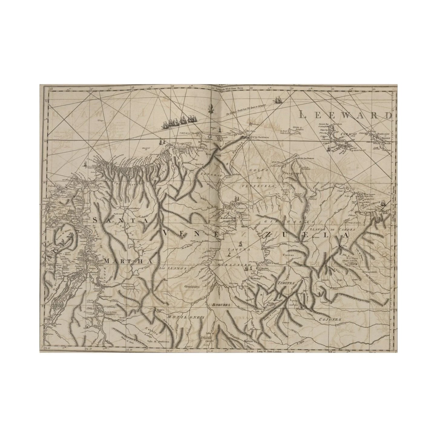 Canvas print of Tierra Firma coast from Cartagena to Golfo Triste, matte finish, wood frame, eco-friendly materials, ready