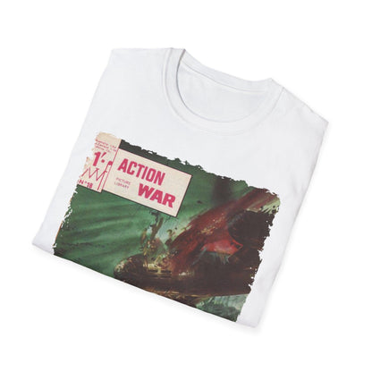 Close-up of the soft, heather gray fabric texture highlighting the unisex relaxed fit and subtle stitching details on the