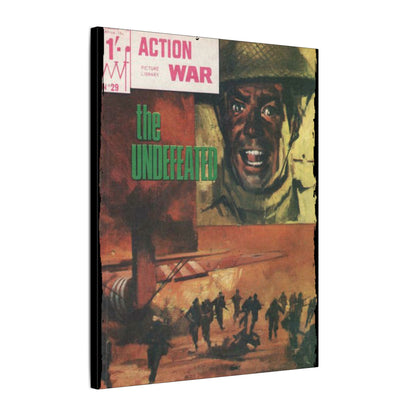 Close-up of the textured canvas surface, highlighting the detailed brushstroke finish of Action War #29 artwork.