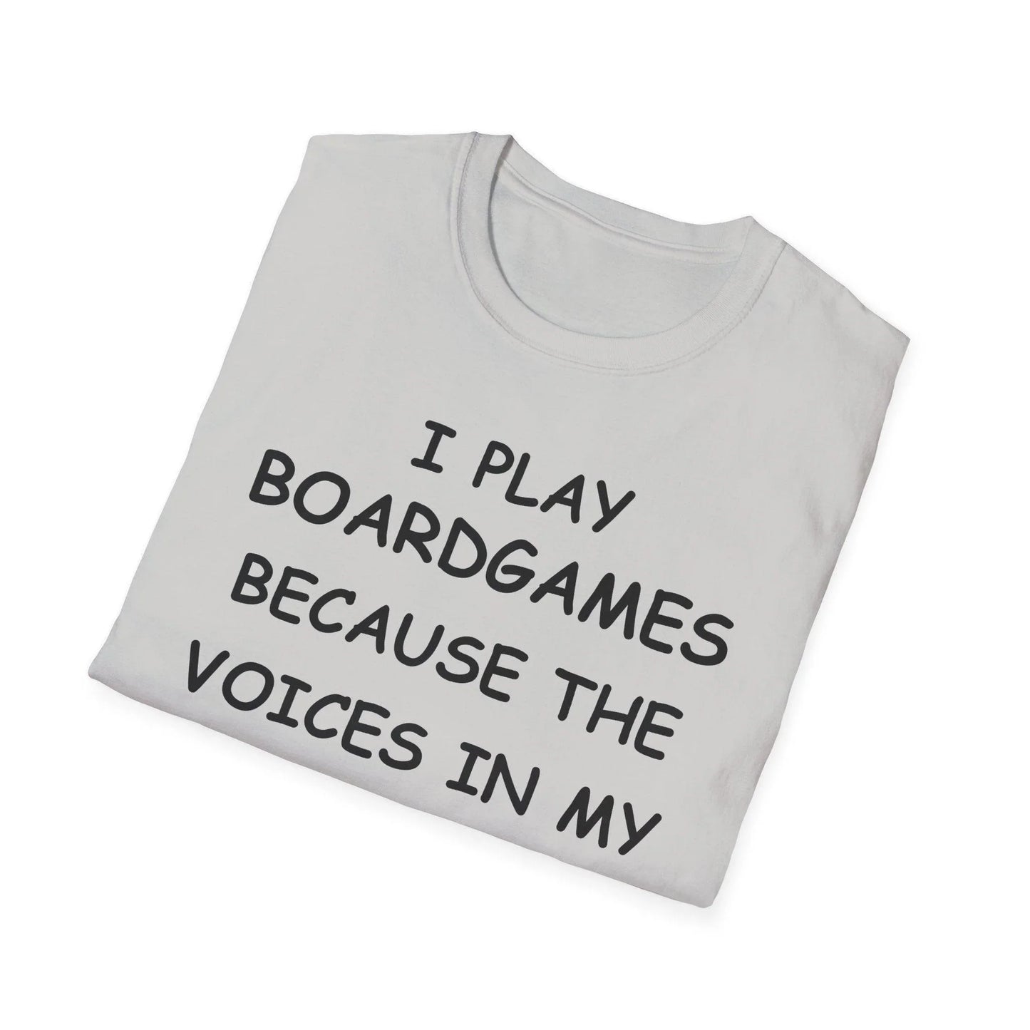 Close-up of the black unisex softstyle T-shirt’s front neckline emphasizing the smooth fabric and reinforced stitching