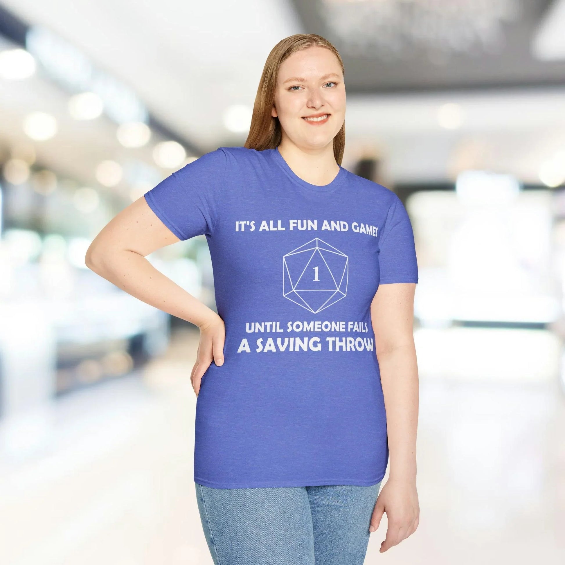 Close-up of the white unisex softstyle T-shirt's back neckline showing flatlock stitching and fabric texture detail