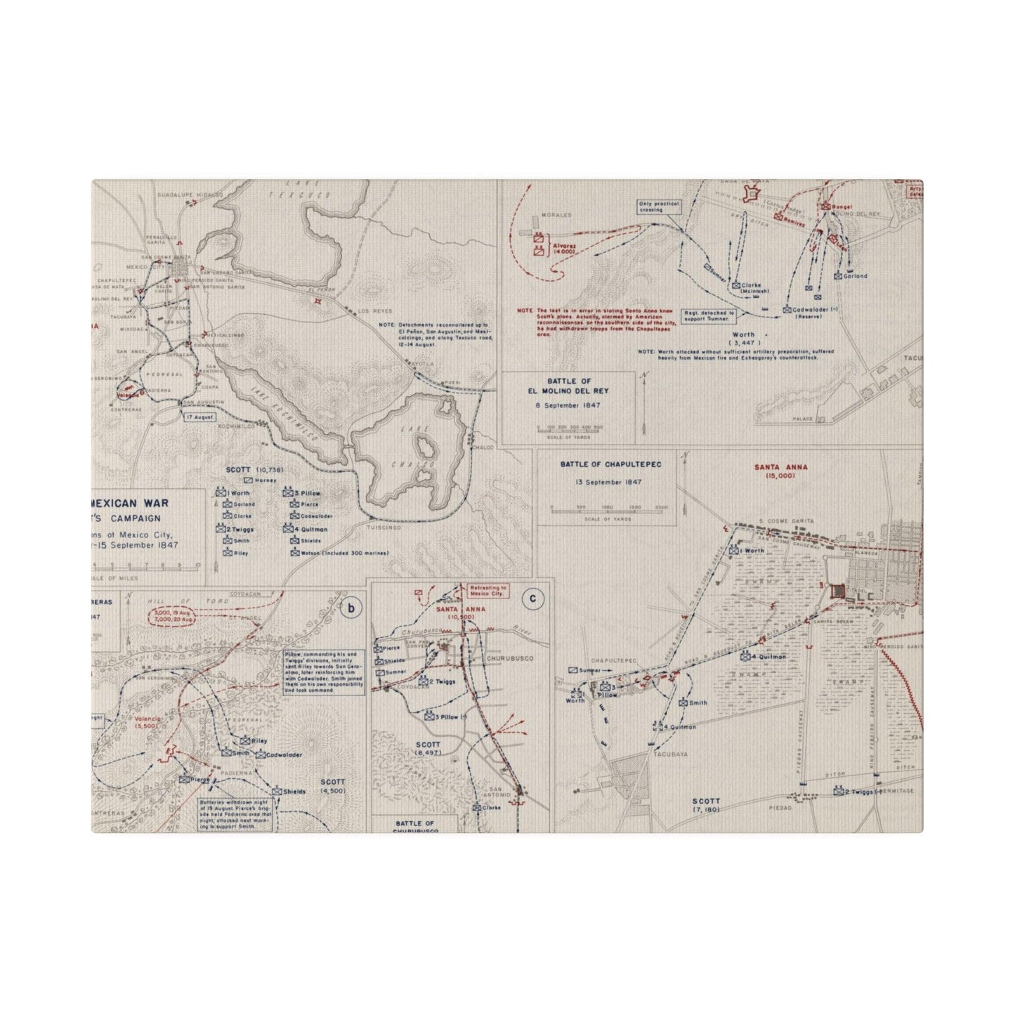 Close-up of textured canvas surface highlighting vintage-style painted scene and subtle brushstroke details