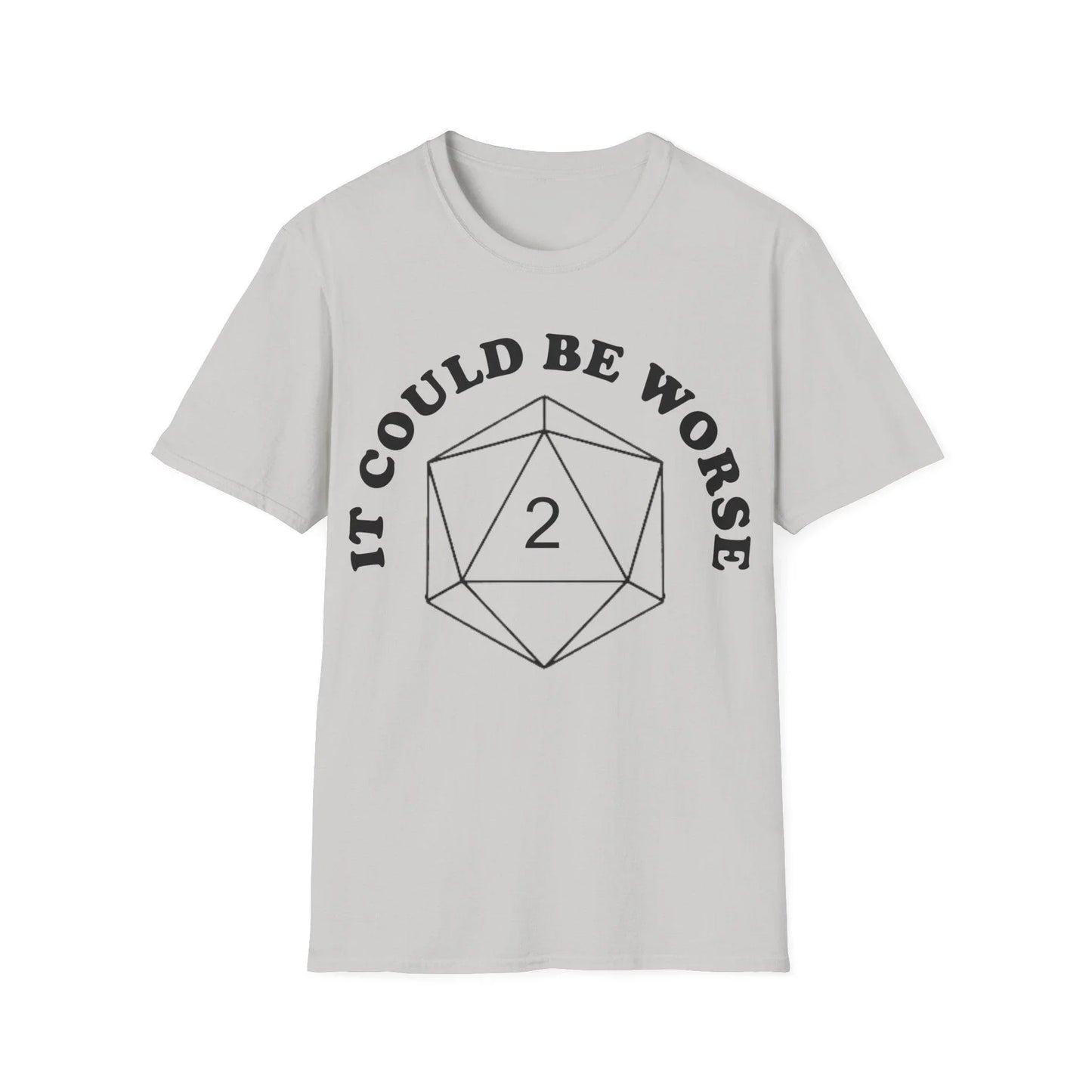 Close-up of the black unisex softstyle T-shirt's collar displaying reinforced stitching and subtle fabric texture from a