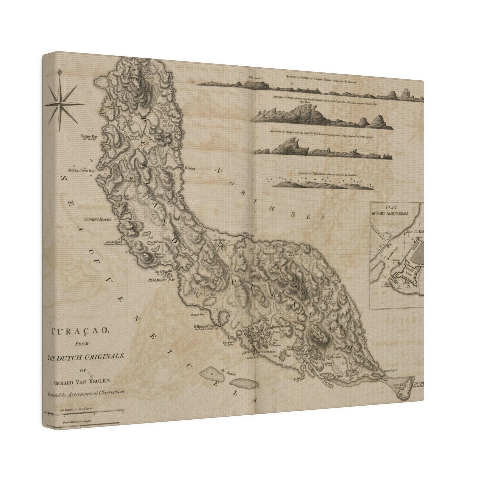 Close-up of detailed map texture highlighting vibrant colors and fine brushstroke patterns on the canvas print