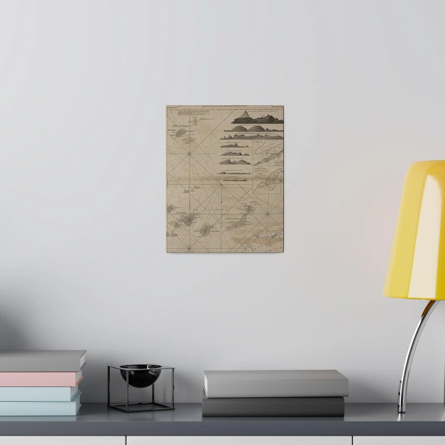 Close-up of the detailed map outline showcasing the textured canvas surface and vibrant color accents highlighting the