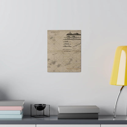 Close-up of the detailed map outline showcasing the textured canvas surface and vibrant color accents highlighting the