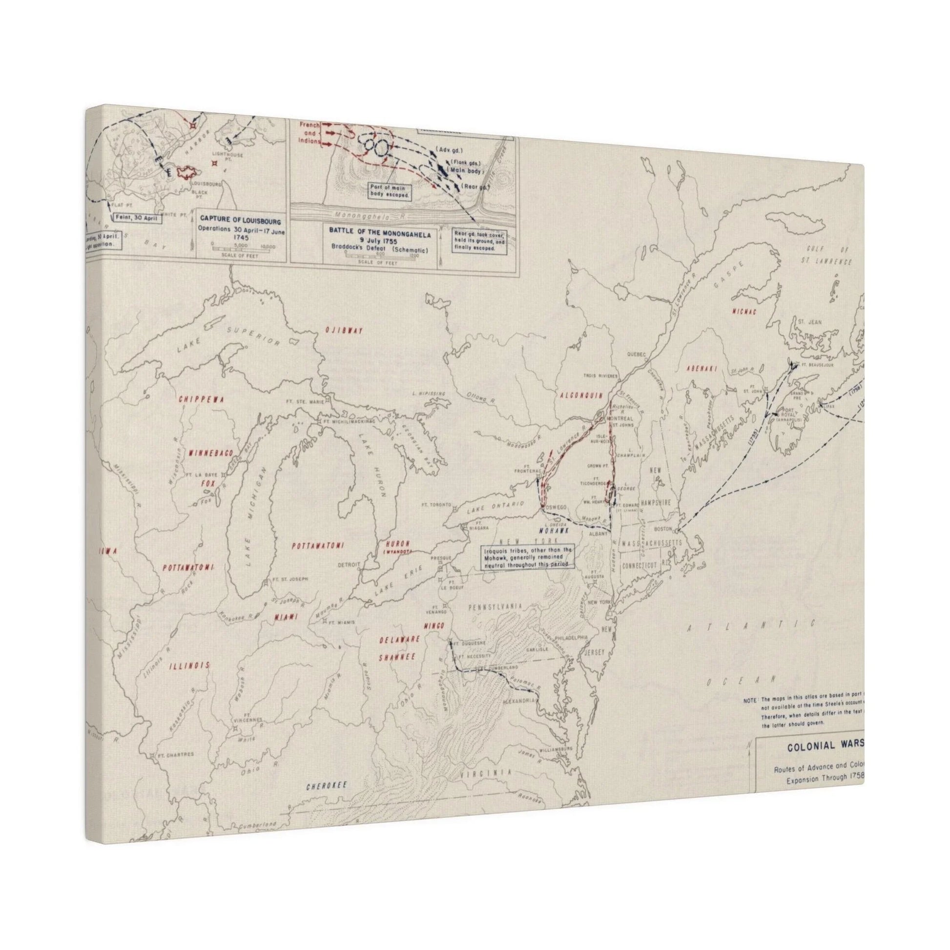 Close-up of the canvas texture highlighting detailed brushstrokes and aged finish of the Colonial Wars expansion artwork.