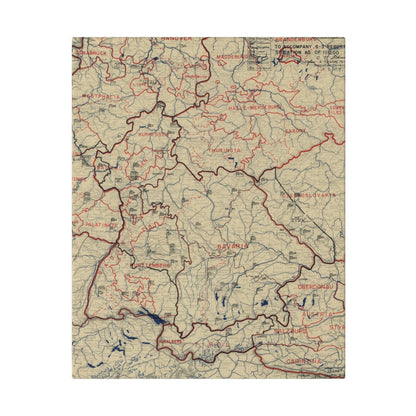 Close-up of the detailed vintage map section highlighting troop positions and terrain markings in faded sepia tones.