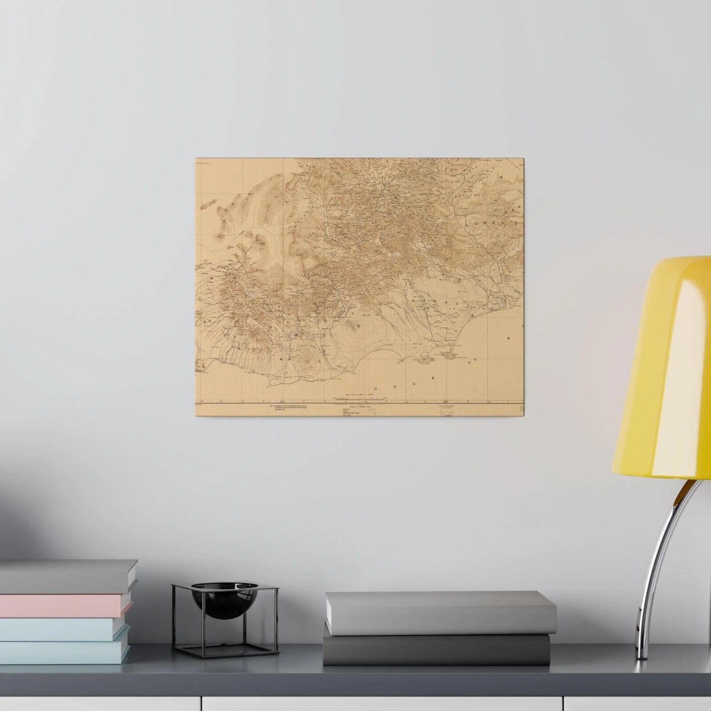 Close-up of detailed canvas texture highlighting the aged, matte finish and subtle color variations of the Aden Protectorate