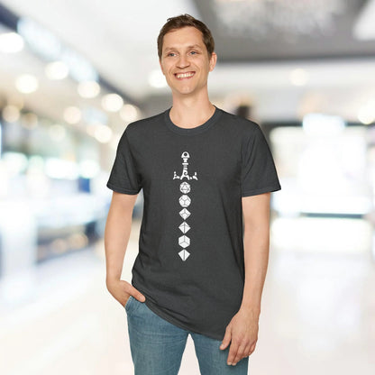 Close-up of the white fabric showing soft texture and subtle heather pattern on the unisex fit t-shirt with crew neckline