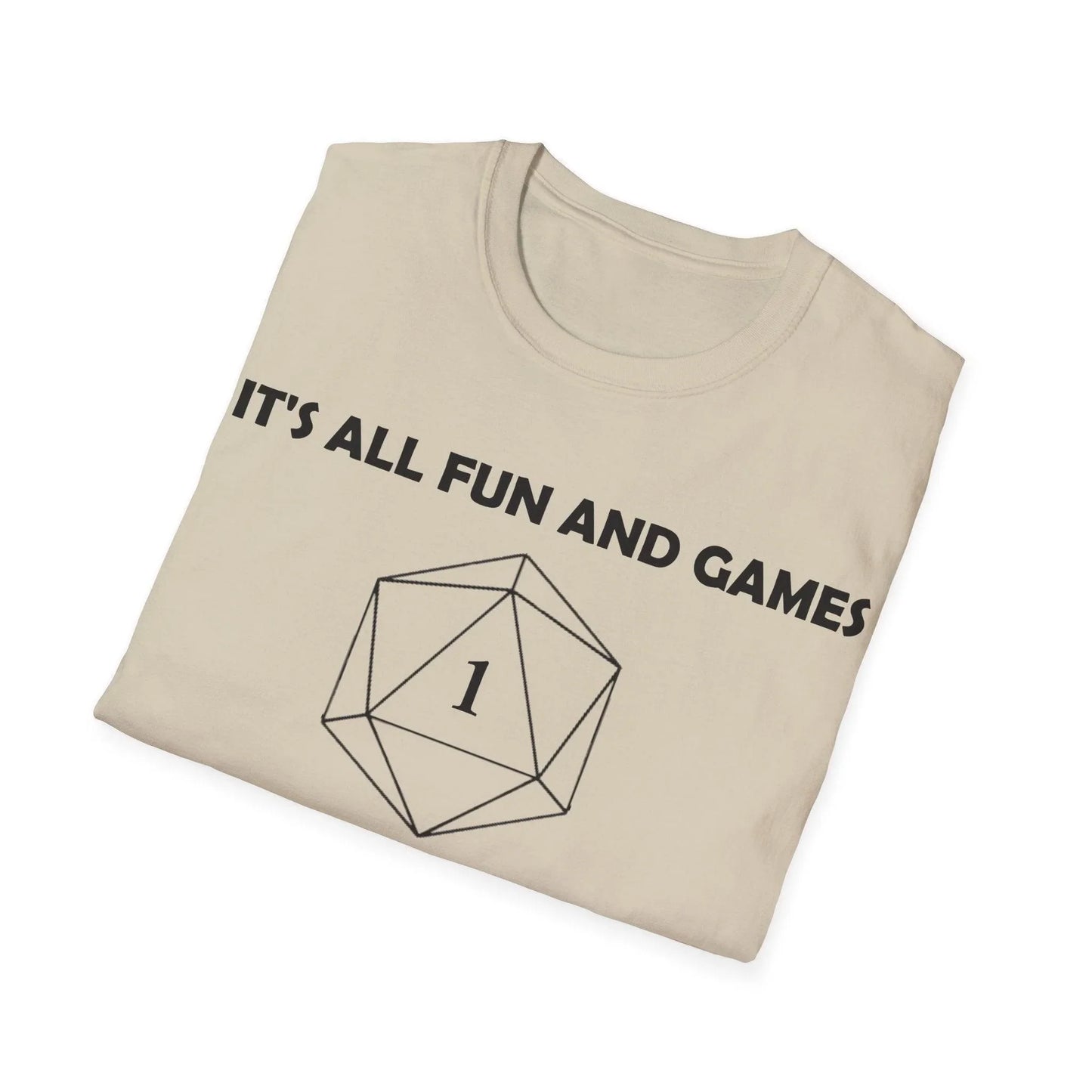 Close-up of black unisex softstyle T-shirt fabric highlighting smooth texture and subtle stitching along the crew neckline.