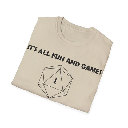 Close-up of black unisex softstyle T-shirt fabric highlighting smooth texture and subtle stitching along the crew neckline.