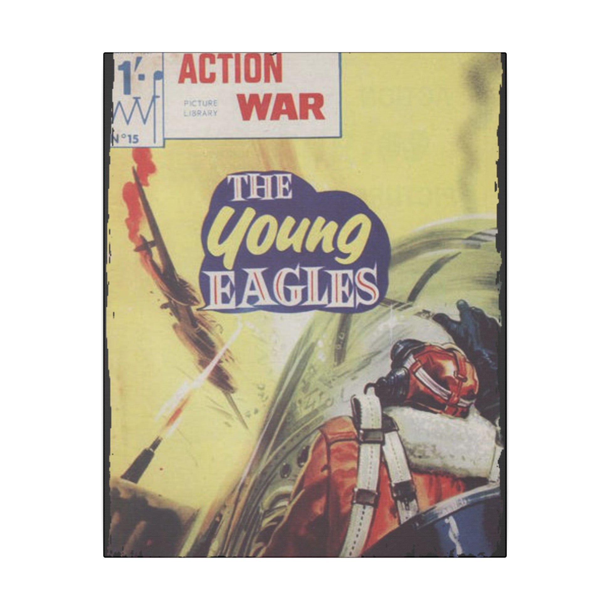 Close-up of the textured canvas material featuring subtle brushstroke patterns and the vibrant color edges for added depth.