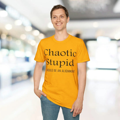 Close-up of black unisex softstyle T-shirt fabric showing smooth texture and subtle stitching detail at the neckline