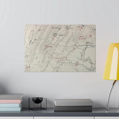 Close-up of canvas texture highlighting aged, weathered finish and detailed stitching at the edge of the Civil War campaign