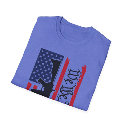 Close-up of distressed fabric texture highlighting the vibrant red, white, and blue colors with subtle fading on the unisex