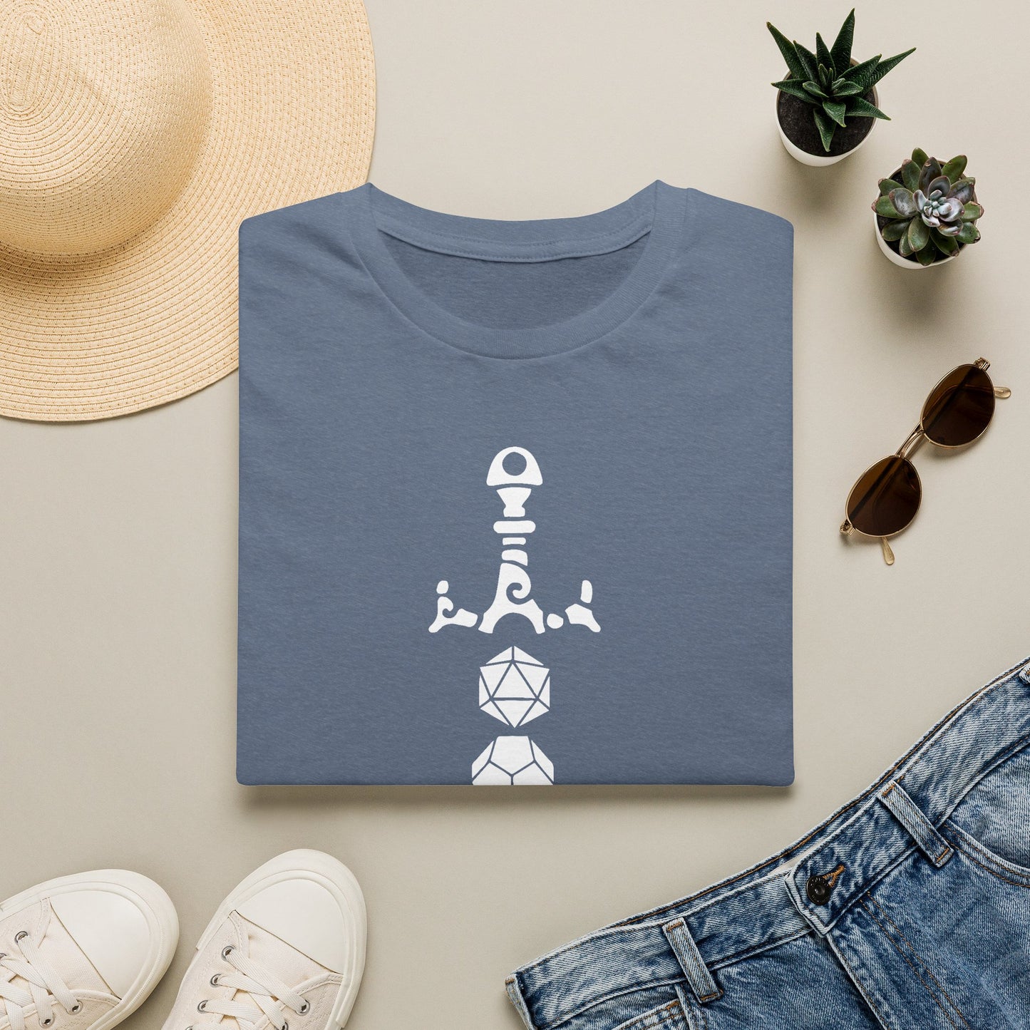 Dice Sword White - Unisex Softstyle T-Shirt
