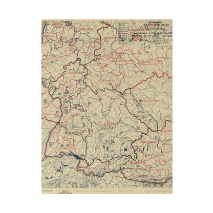 Printify canvas print of HQ Twelfth Army Group Situation Map, 11 July 1945, matte finish, 24x36 inches, eco-friendly wall