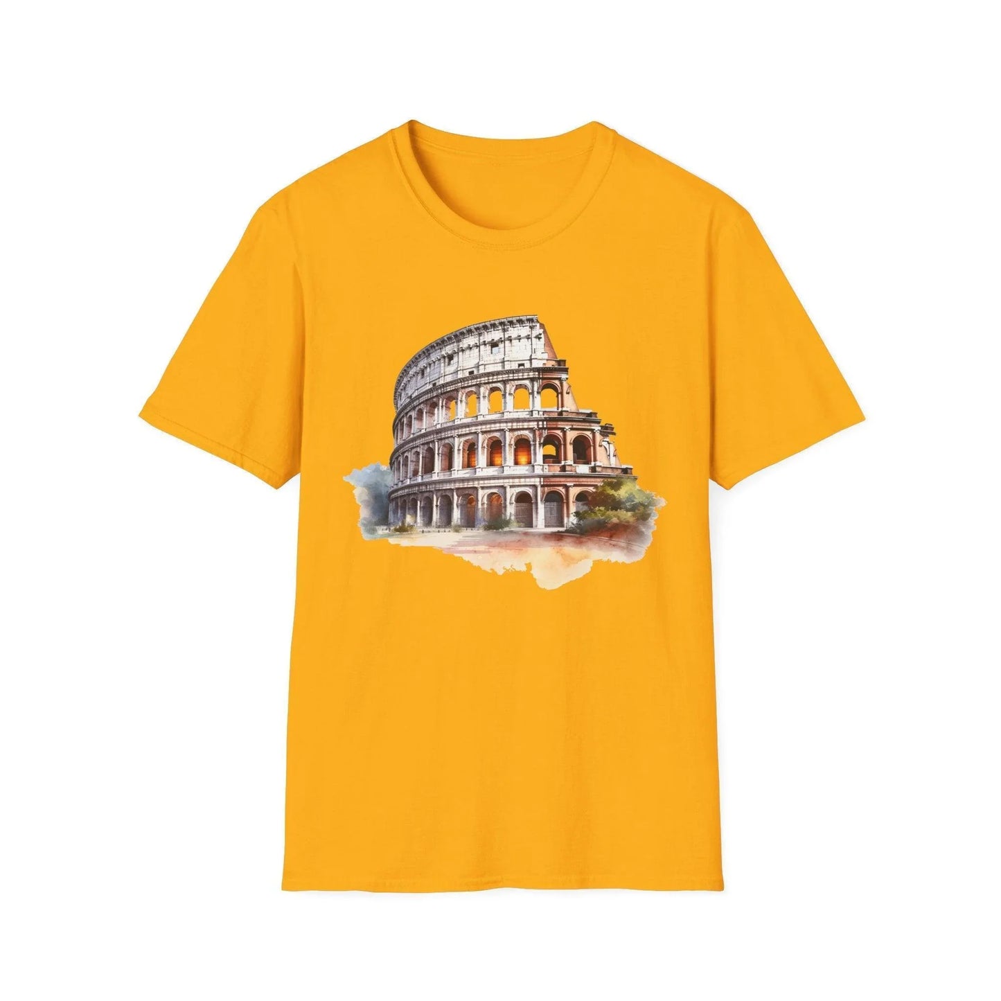 Close-up of the unisex softstyle fabric showing smooth premium cotton blend and subtle stitching details at the sleeve hem.