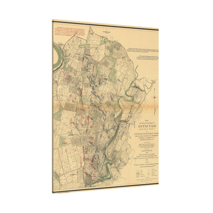 Close-up of textured canvas surface highlighting painted battlefield scene details and subtle color variations