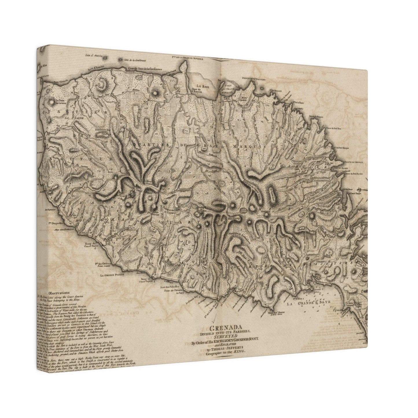 Close-up of Grenada canvas texture highlighting intricate weave and matte finish from a top corner angle.